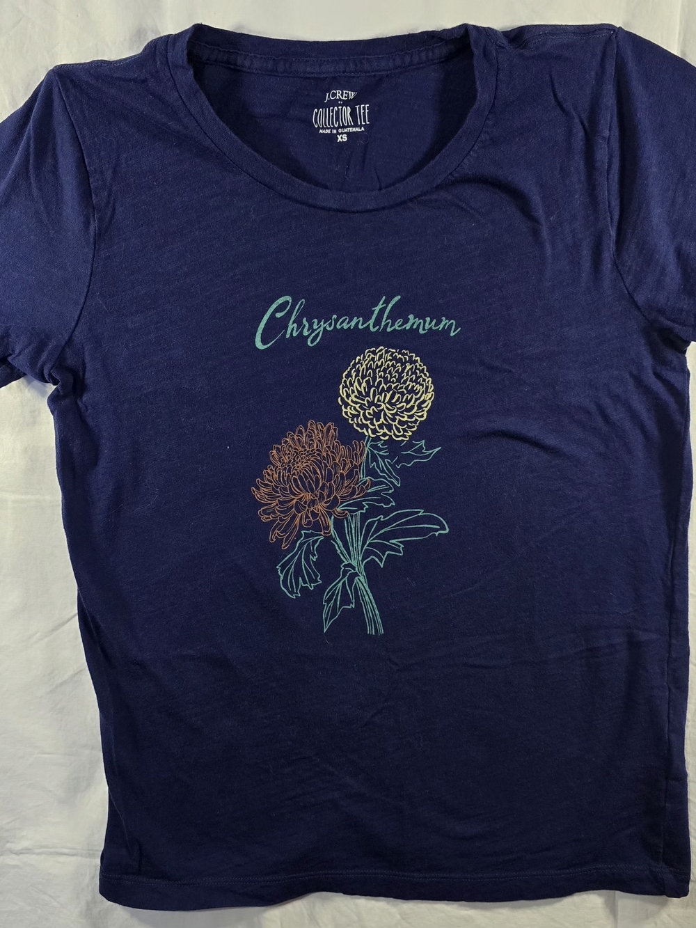 J.Crew Navy 'Chrysanthemum' Graphic Collector Tee